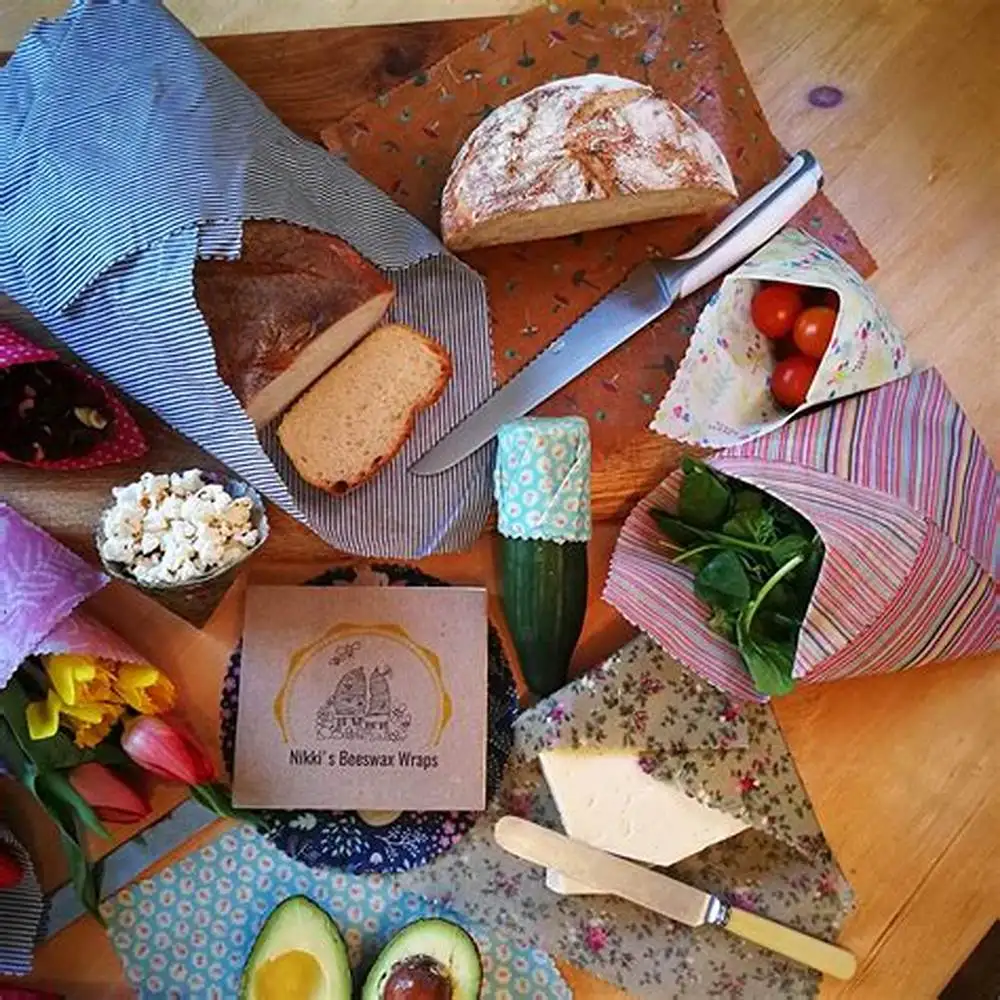 
2020 year Hot sale Cheap custom biodegradable eco friendly organic reusable cotton sandwich bag storage beeswax food wraps paper 