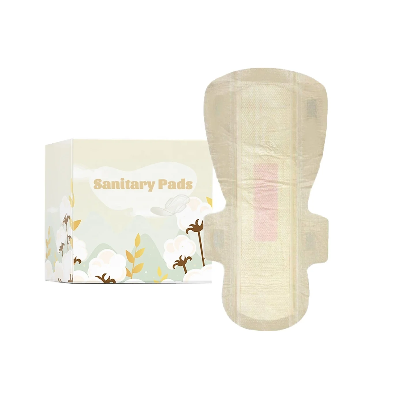 Best price of Biodegradable With Bamboo Fiber Sanitary Napkin Pads From China supplier