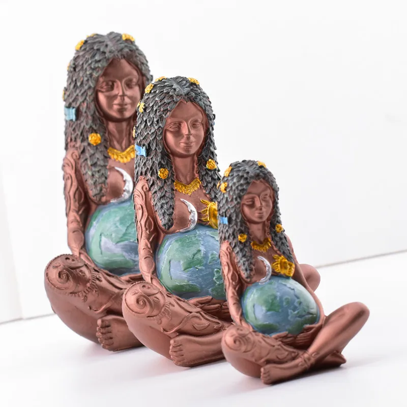 Factory Cheapest Price Greek Gaia Mother Earth Goddess Statue Resin Witchy Spiritual Nature Figurines Home Room Decor