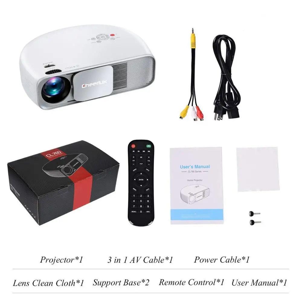  Cheerlux лучшие продажи домашнего использования Beamer CL760 Full HD Домашний кинотеатр LED 1080p проектор высокой четкости большой