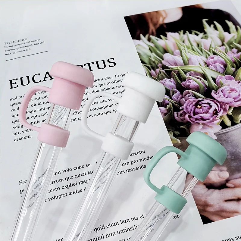 2024 New Products Food-grade Charm Silicone Straw topper Boot Soft Eco-friendly Mushroom Silicone Dust-proof Straw Cover Topper