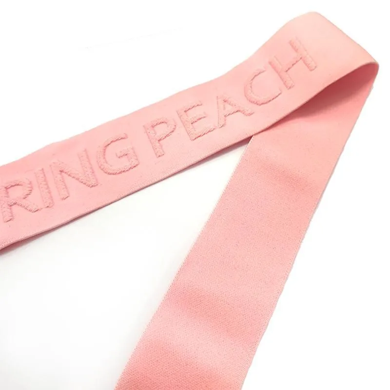 1.5 inch elastic band soft durable carved logo shiny custom jacquard elastic band for underwear