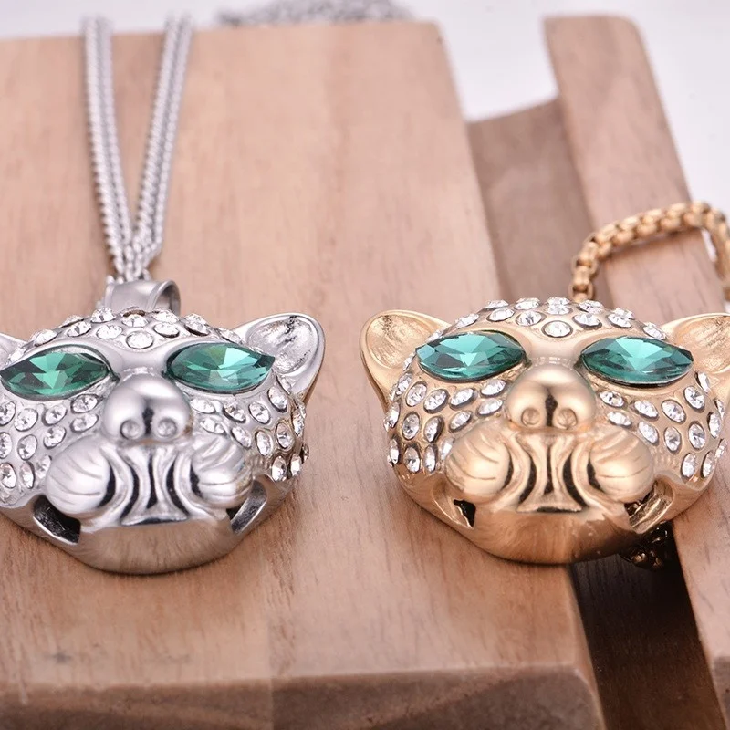 Leopard Animal 18 K Vaccum Gold Plated Iced Out Luxury Pendants Necklaces Accessories Wholesale Price
