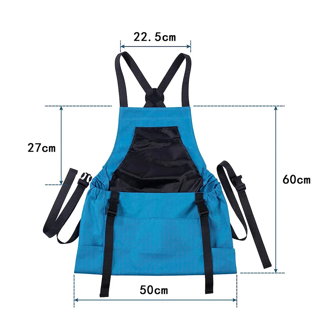 Water-resistant Adjustable Cross Back Canvas Garden Apron with Quick Release Pockets functional gardening Apron with pocket