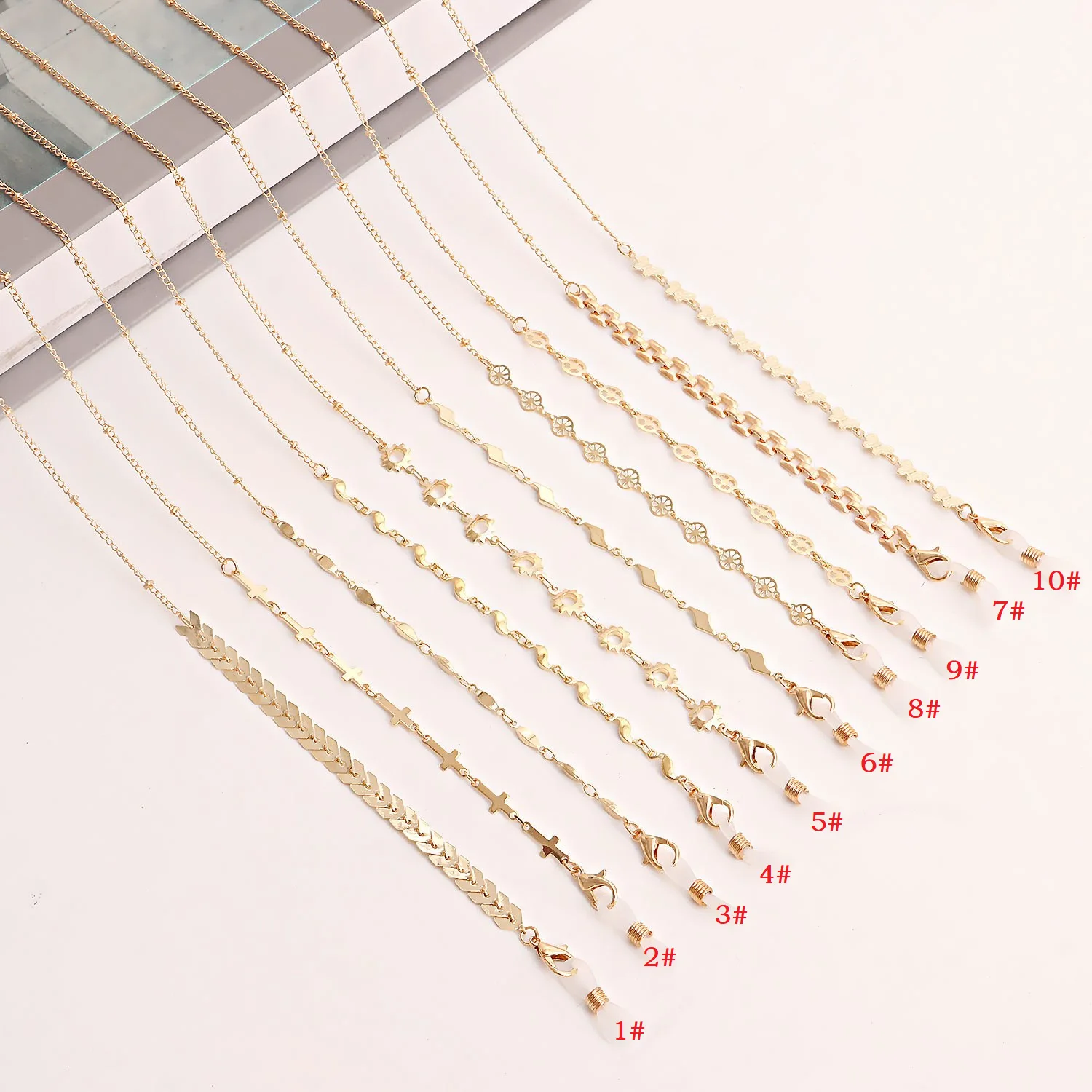 ZUOWEN hot fashion non slip butterfly Arrow chain glasses chain Religious cross alloy masking glasses chain