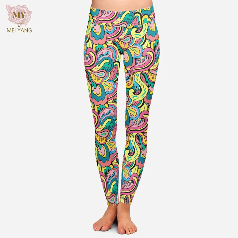 2023 Colorful Leopard Printed Leggings High Waist Buttery soft Yoga Workout Gym Digital print Leggings