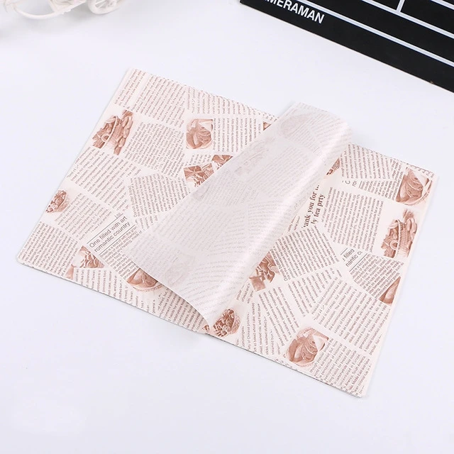 Factory Wholesal Meat Bread Degradable Packaging Paper Food Grade Sandwich Burger Wrapper Custom Food Wrapping Paper