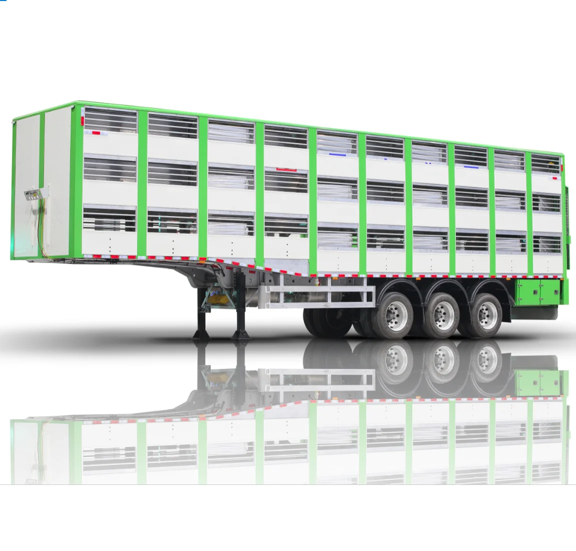 
High quality 3 floors aluminum livestock transport truck trailer for farm 