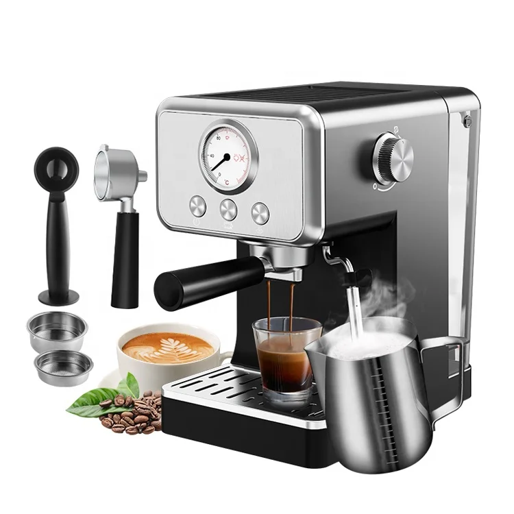 1.5L Semi-Automatic Ground Coffee Machine Italian Espresso Coffee Machine With Milk Tank