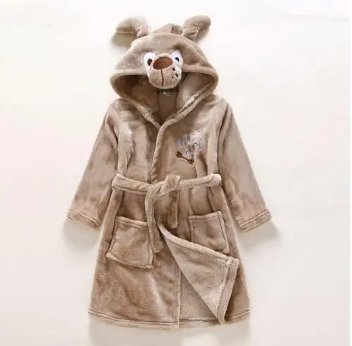 China  Factory Kids Baby Girls Boy Flannel Night Animal Design Bathrobe Sleepwear Homewear Pajamas Clothing with logo