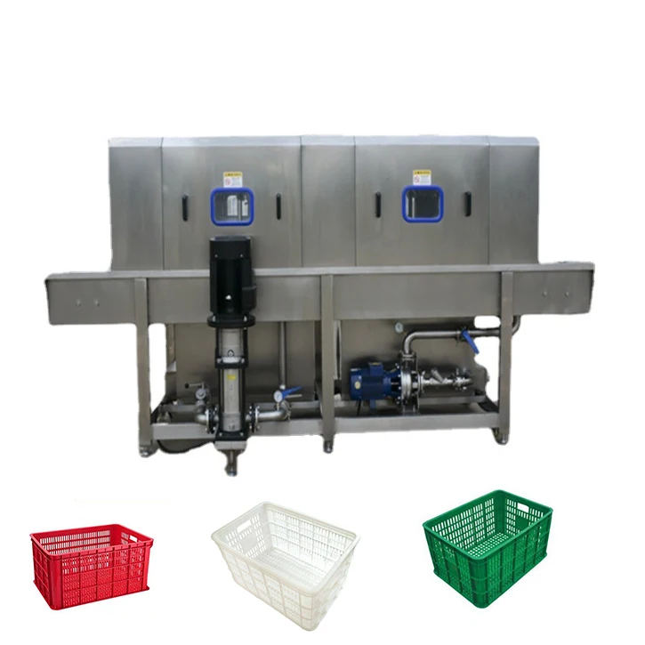 Automatic Commercial Basket Cleaning Machine Plastic Box Washing