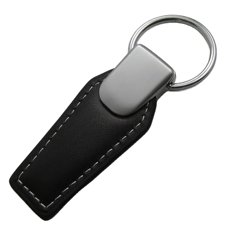 Custom pu leather car logo key holder cow leather keychain