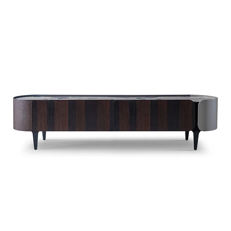 Modern Design Good Quality Living Room Furniture Tempered Glass Black TV Table TV Cabinet Stands Shelf Set With Drawers