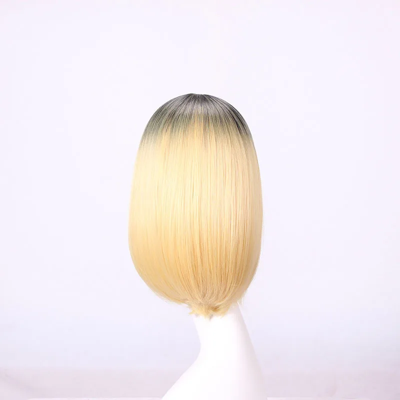 Cheap Price Pink Green Brown Red Blue Grey Anime Wig Short Straight Bob Cosplay Synthetic Wig