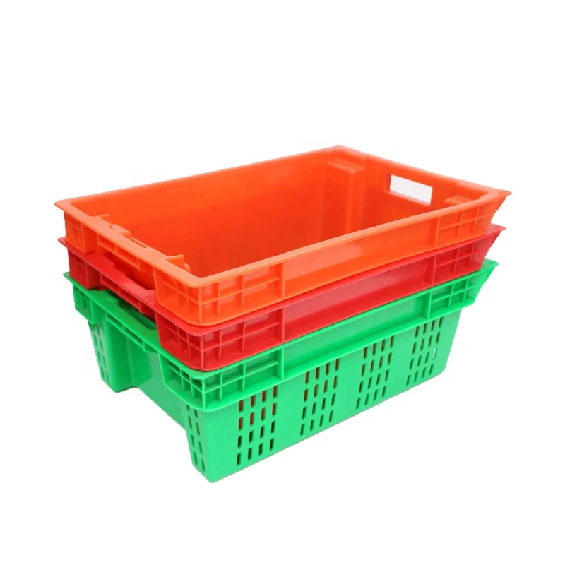 Manufacturer PP polypropylene various sizes nestable and stackable plastic crate for lobster / Shellfish / fish / meat