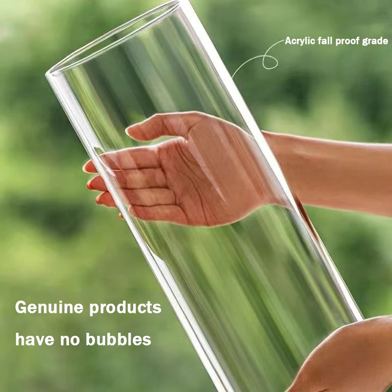 2024 New wholesale flower acrylic large clear vase for wedding living room decoration