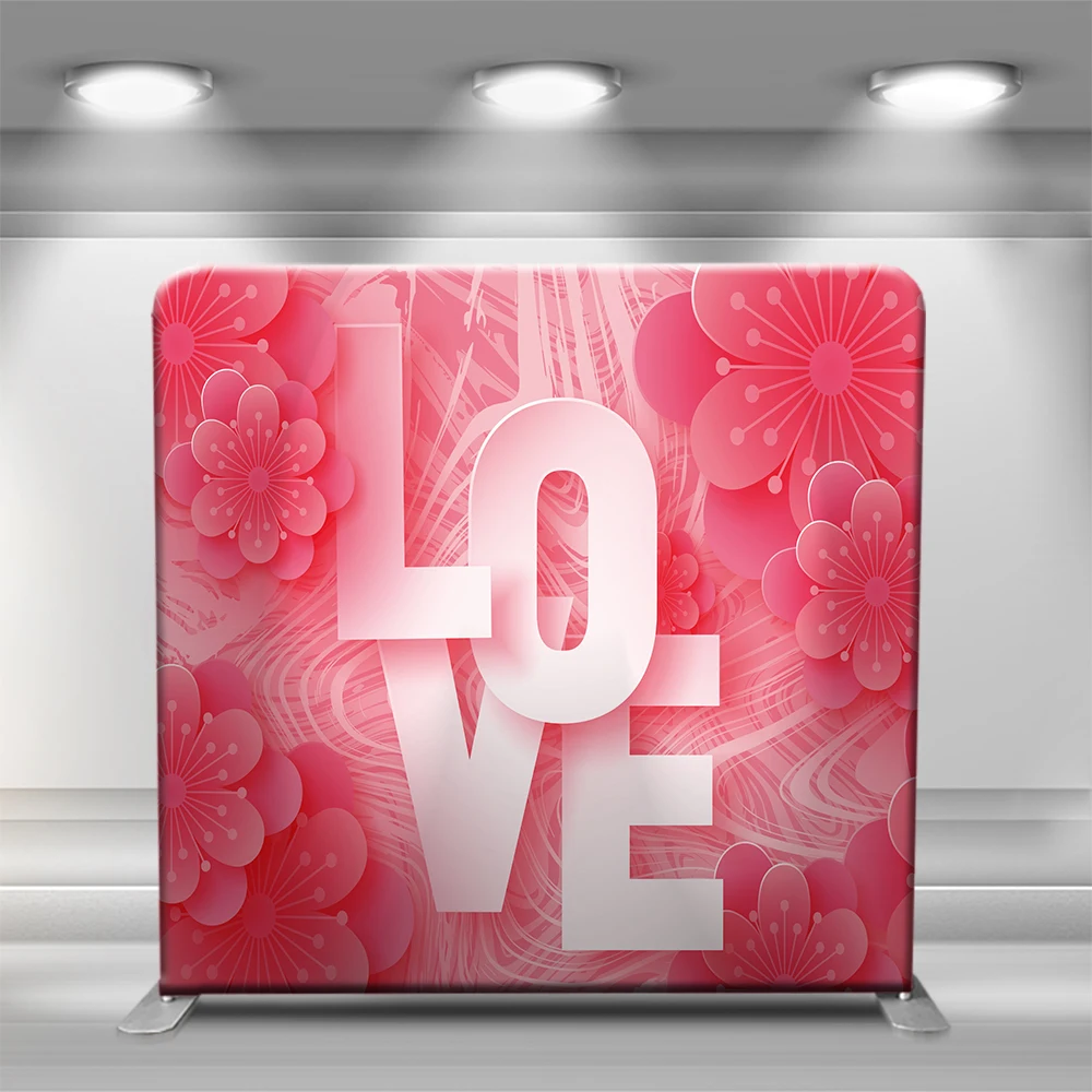 7.6x7.6ft Tension Fabric Portable Photo Booth Backdrops Stand Display Stand Exhibition Wall Banner