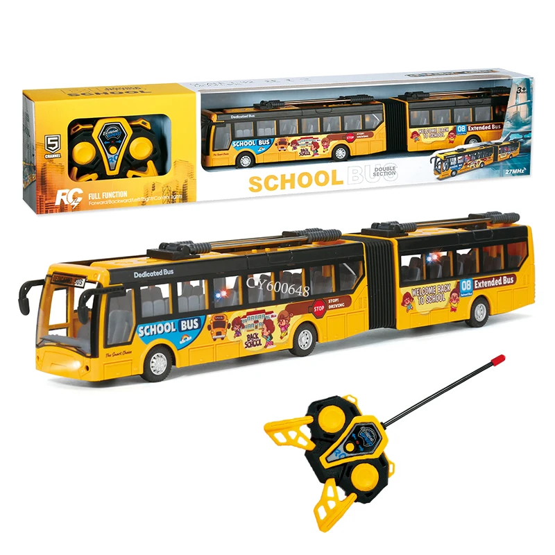 1:32 Scale RC School Bus Remote Control Bus Simulation School Bus Toy RC Vehicles With LED Light And Music For Kids