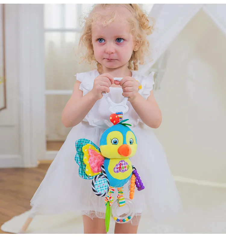 
Baby Rattles Toys Stroller Hanging Soft Toy Cute Animal Doll Baby Crib Bed Hanging Bells Toys Elephant Rabbit 