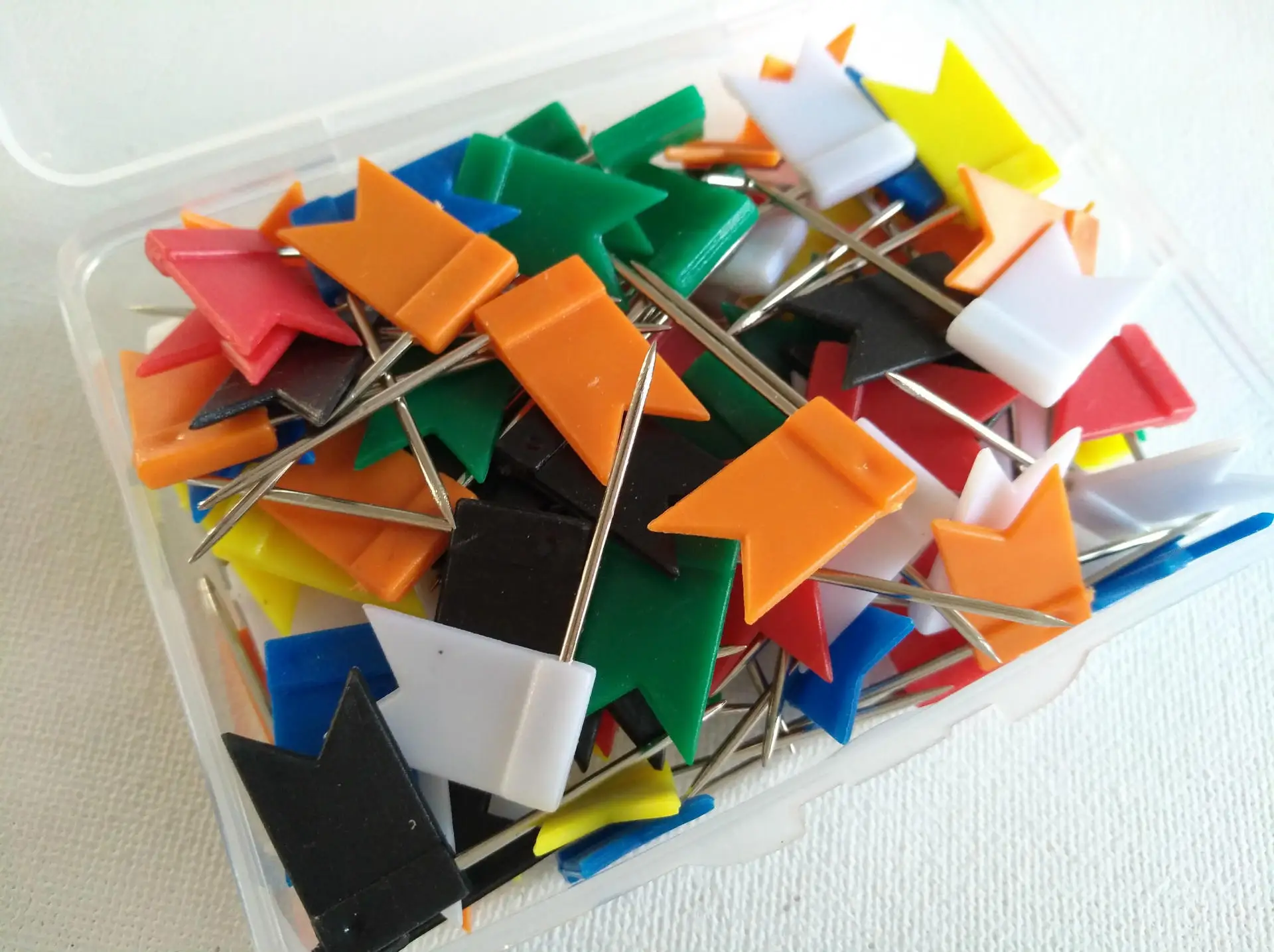 Multicolor Officemate Plastic Flag Map Push Pin 100pc
