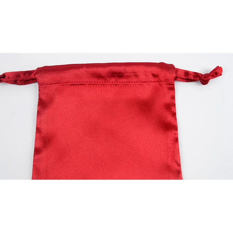 wholesale custom 8*13 inches gift jewelry bag satin drawstring pouch silk stain hairpiece bag