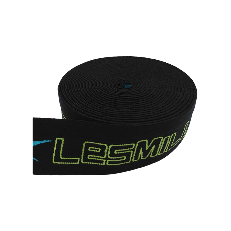 40mm custom Y type jacquard logo elastic band high quality GRS recycled Polyester jacquard elastic band