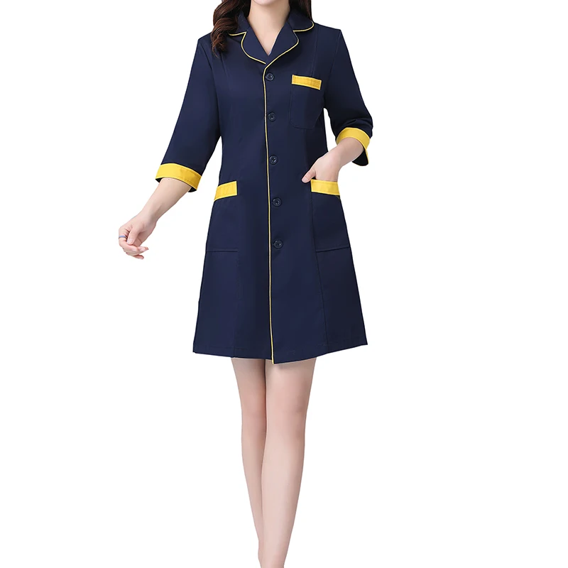 Cotton Poly Mandarin Collar White Men Lab Coats Women Nurses Uniform And Scrubs With Lab Coat