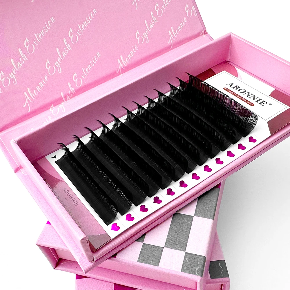 Russian Cashmere Volume Lash Trays Fluffy Soft Extension De Pestanas Matte Black New Arrivals Pbt Fiber Lash Extensions Supplies