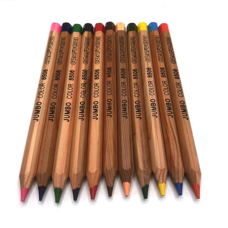 Cedar Wood Jumbo Colored Pencils Custom High Quality Colour Pencils Bulk Oil Color Pencil