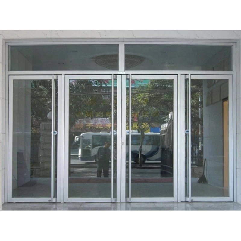 China Factory Corner Doors Commercial KFC Shop Front Door Double Swing Glass Entry Door