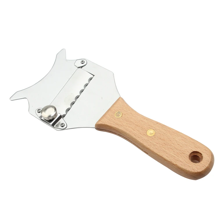 Amazon Best Selling Products Adjustable Thickness Stainless Steel Cheese Slicer With Wooden Handle