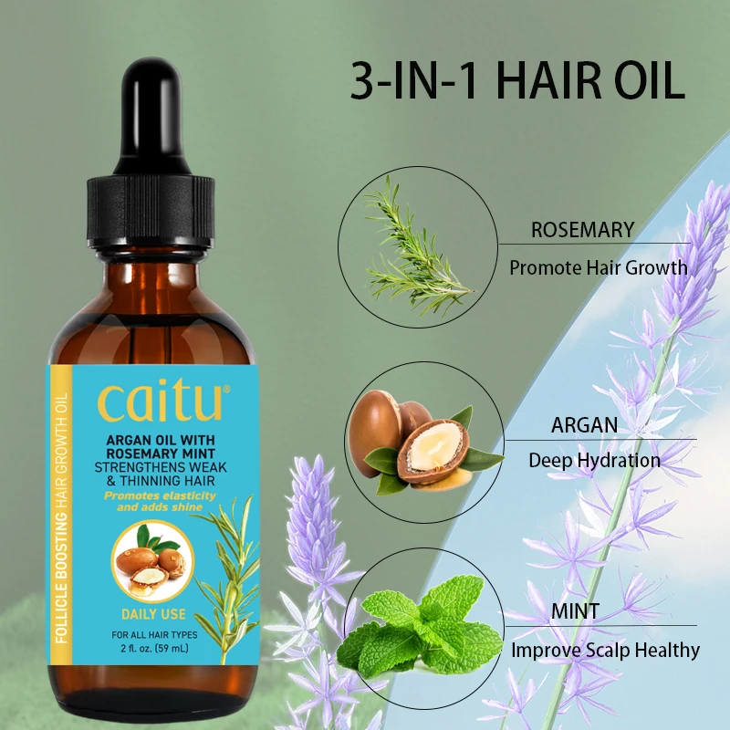 3 IN 1 Non-Sticky Women Men Deep Nourish Moroccan Argan Hair Treatment Oil Promote Growth Hair Care Oil for Dry Damaged Hair