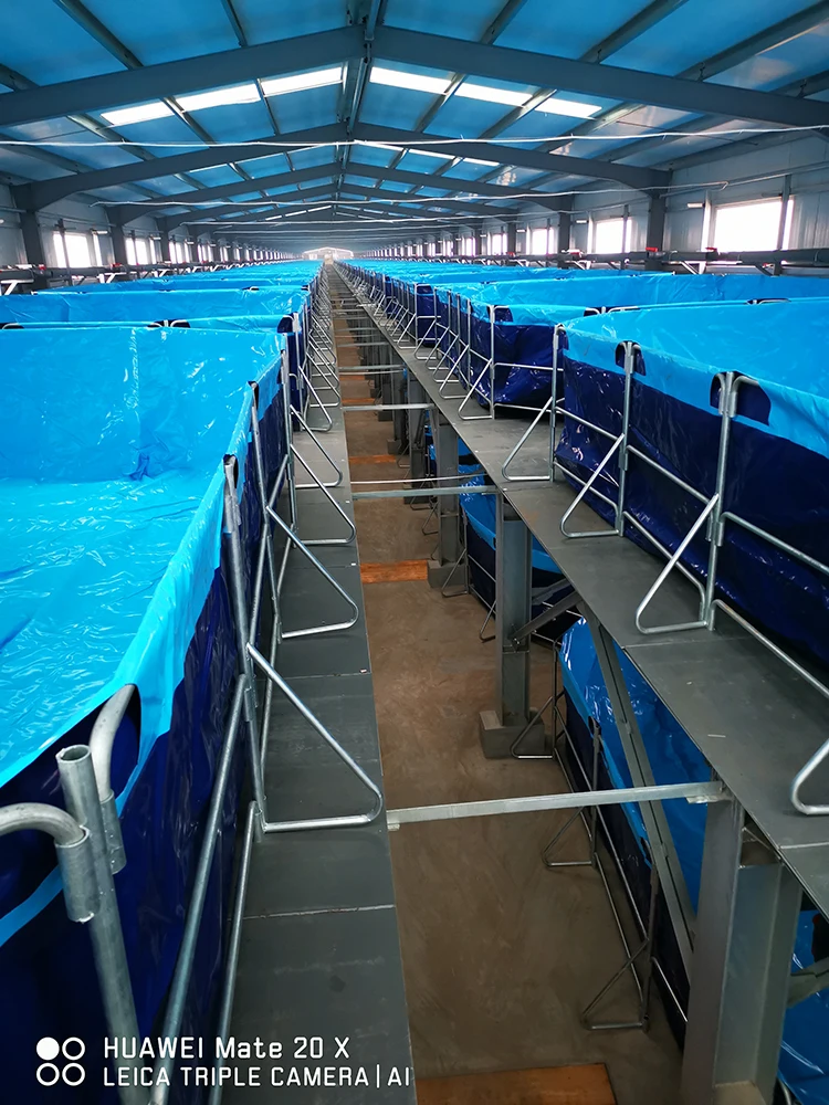 fish tank plastic farm fish plastic pond for fish square shape galvanized pipe frame customized capacity 2.4m3 - 50m3