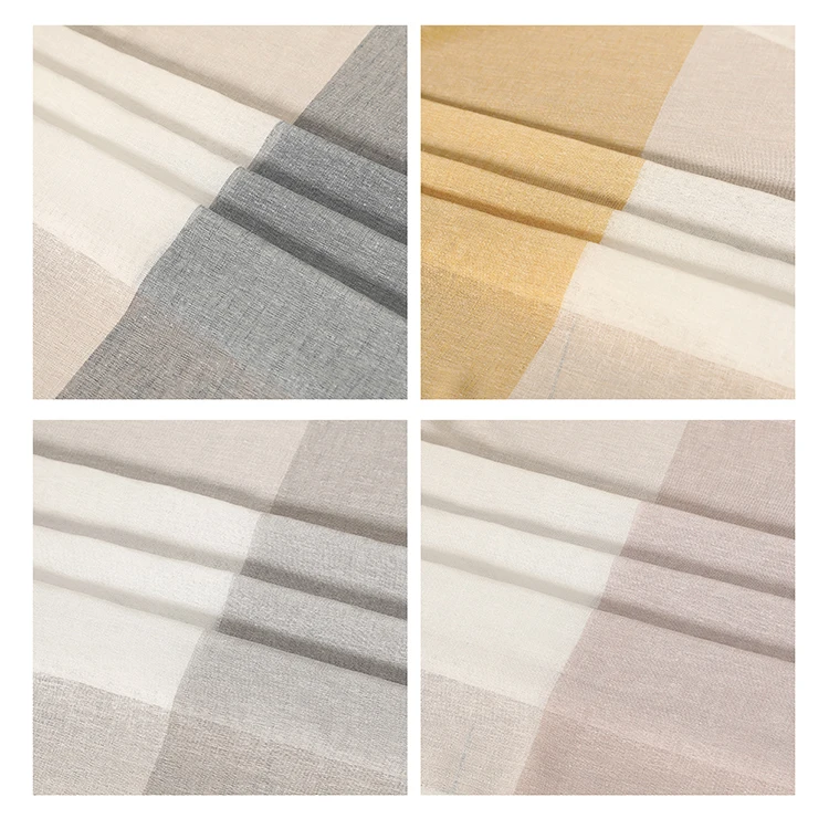 Wholesale Ready Made Curtain European Style Elegant 3 Color Polyester Blackout Curtain Tulle Sheer Curtain for home