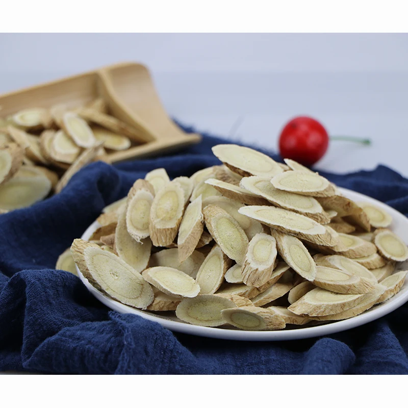 
China Huang Qi Astragalus root slices for herbal medicine 