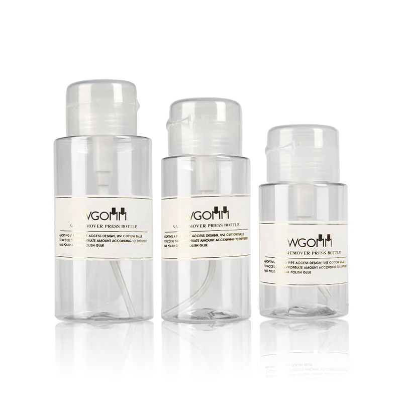 100/120/200/300ML Nail Bottle Empty Press Pump Dispenser Plastic Portable Liquid Polish Remover Cleaner Makeup Manicure Tools