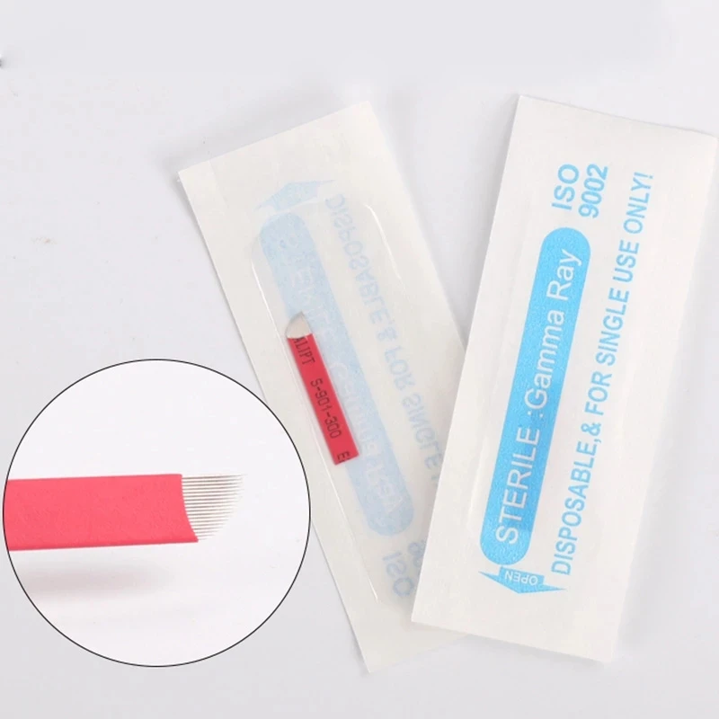 New Arrivals Red 0.18Mm U Shape Lamina Flex Makeup Blade Pen Eyebrow Microblading Tattoo Needles
