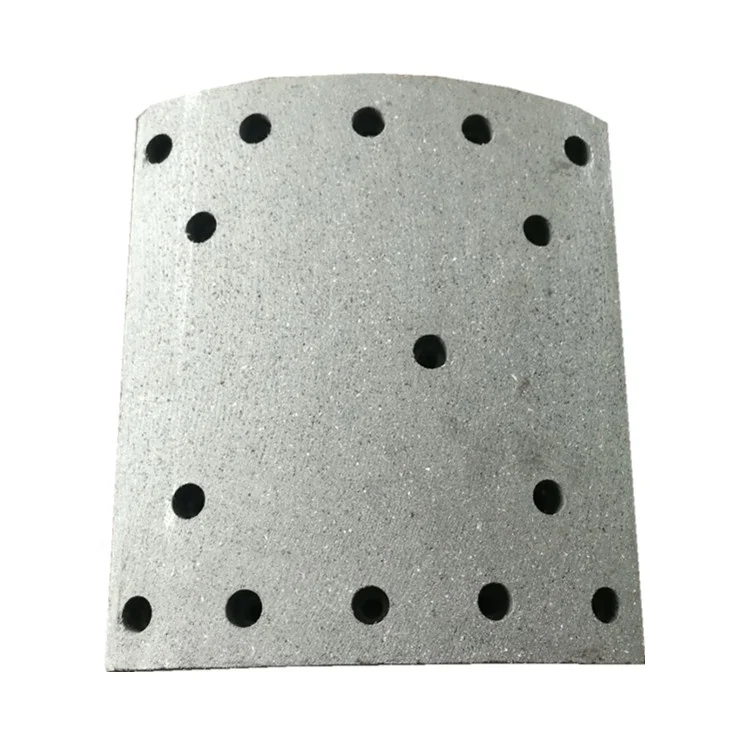 208x220x15mm 15 holes rear truck brake shoe lining for Yutong bus
