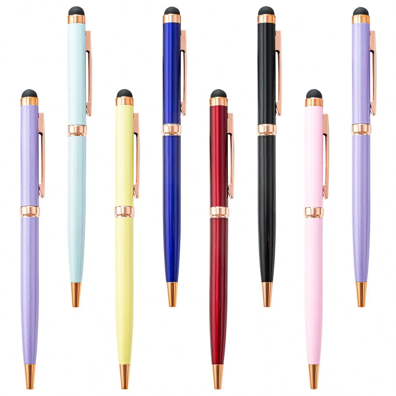 Wholesale Colorful Kawaii Pen Twist Beauty Custom Logo Stylus Ballpoint Pen With Custom Logo