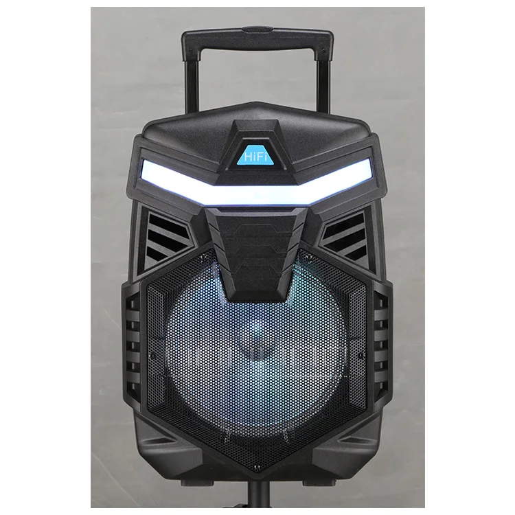 12inch BT portable  trolley speaker  high power speaker with LED karaoke  player light
