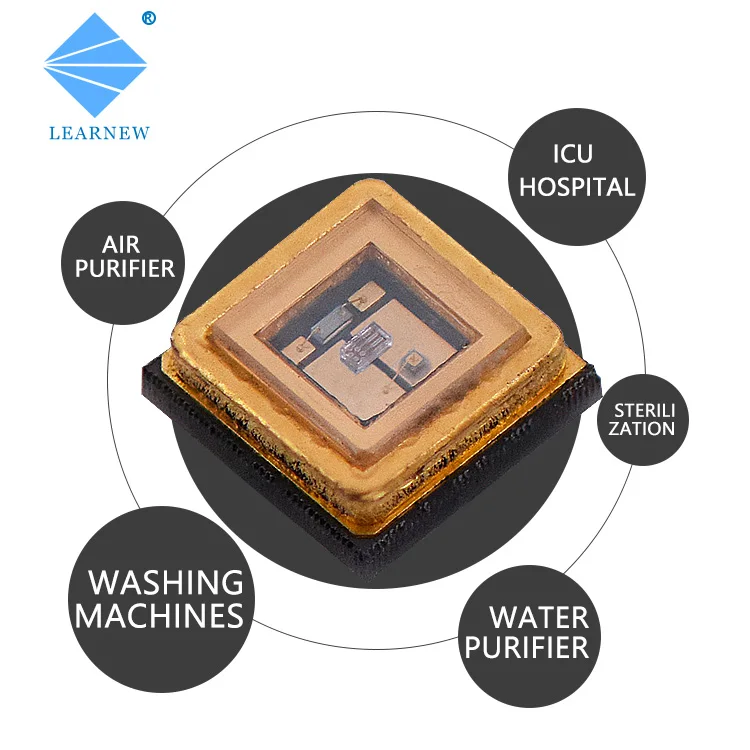 Quality Assurance UVB LED chips 0.5W-5W 290nm 300nm 306nm 315nm High radiant flux uvb led chip for Medical treatment
