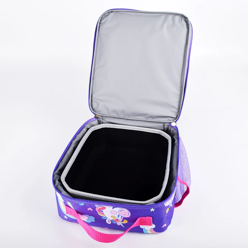 Water Bottle School Backpacks and Lunch Bag Set Wholesale Newest Product Durable 600D Oxford for Kids CANS Cartoon Cooler Bag