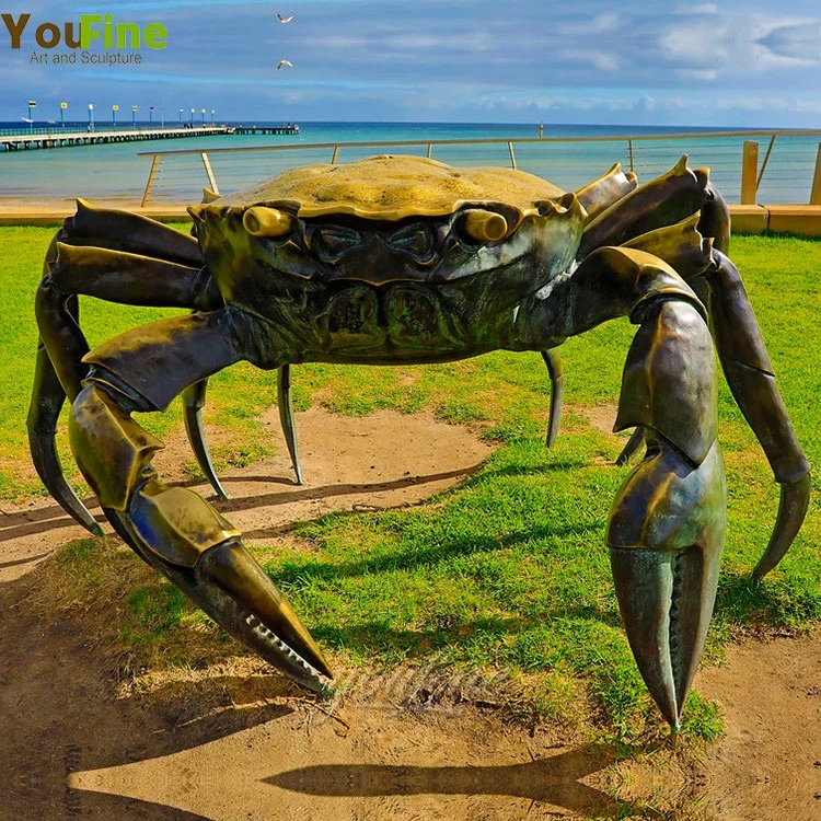 Antique Metal Animal Statue Large Size Bronze Crab Sculpture for Sale