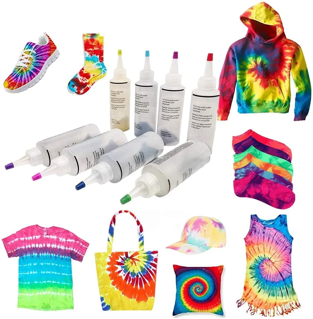 Tie Dye Kit All-in-1Tie Dye Set with Pigments Rubber Bands Apron Table Covers for Craft Arts Fabric Party DIY Handmade