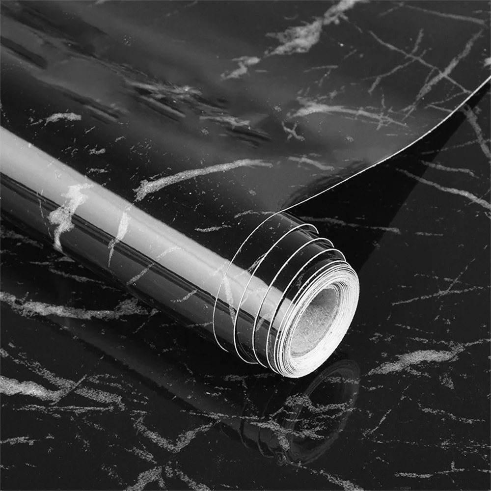 Bedroom Kitchen Bathroom Wall Floor Panel High Gloss Marble Anti slip Decorative PET PETG Films for Home Hotel Decor