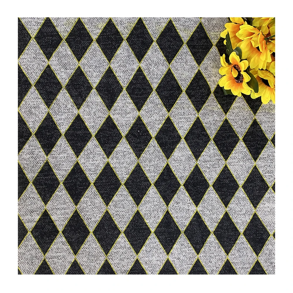 
New Design Black White Plaid Stretch Roman Printed Fabric For Spring Autumn Skirt 