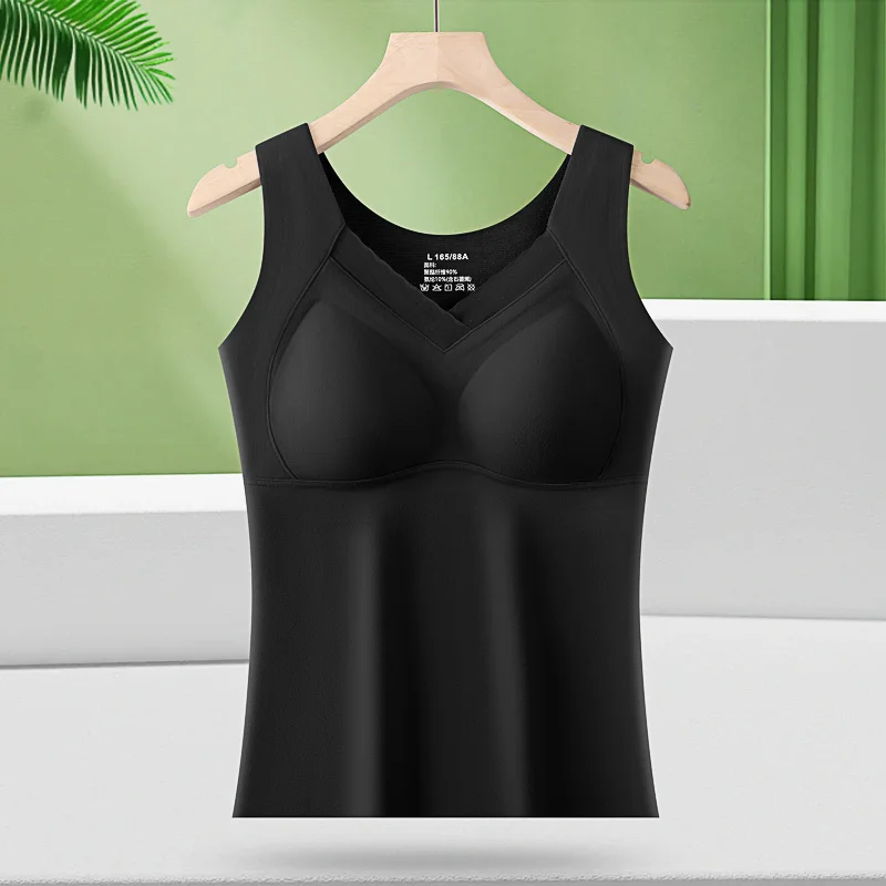 Tank top bodysuit Thermal Vest Slim Keep warm Suitable for many sizes square neck Graphene heim cashmere fabric for women
