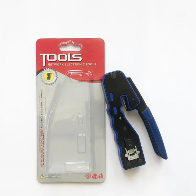RJ45 Crimp Tool Pass Through Crimper Cutter for Cat6a Cat6 Cat5 Cat5e 8P8C Cat7 Multi Function for RJ11/RJ12 Network Crimp Tool