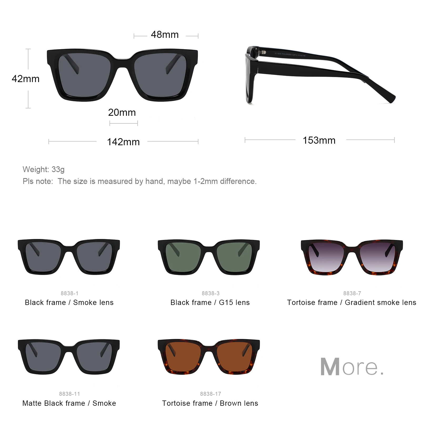 2023 NEW square Vintage Wholesale Sunglasses TAC Polarized Sunglasses Unisex Acetate Sunglasses