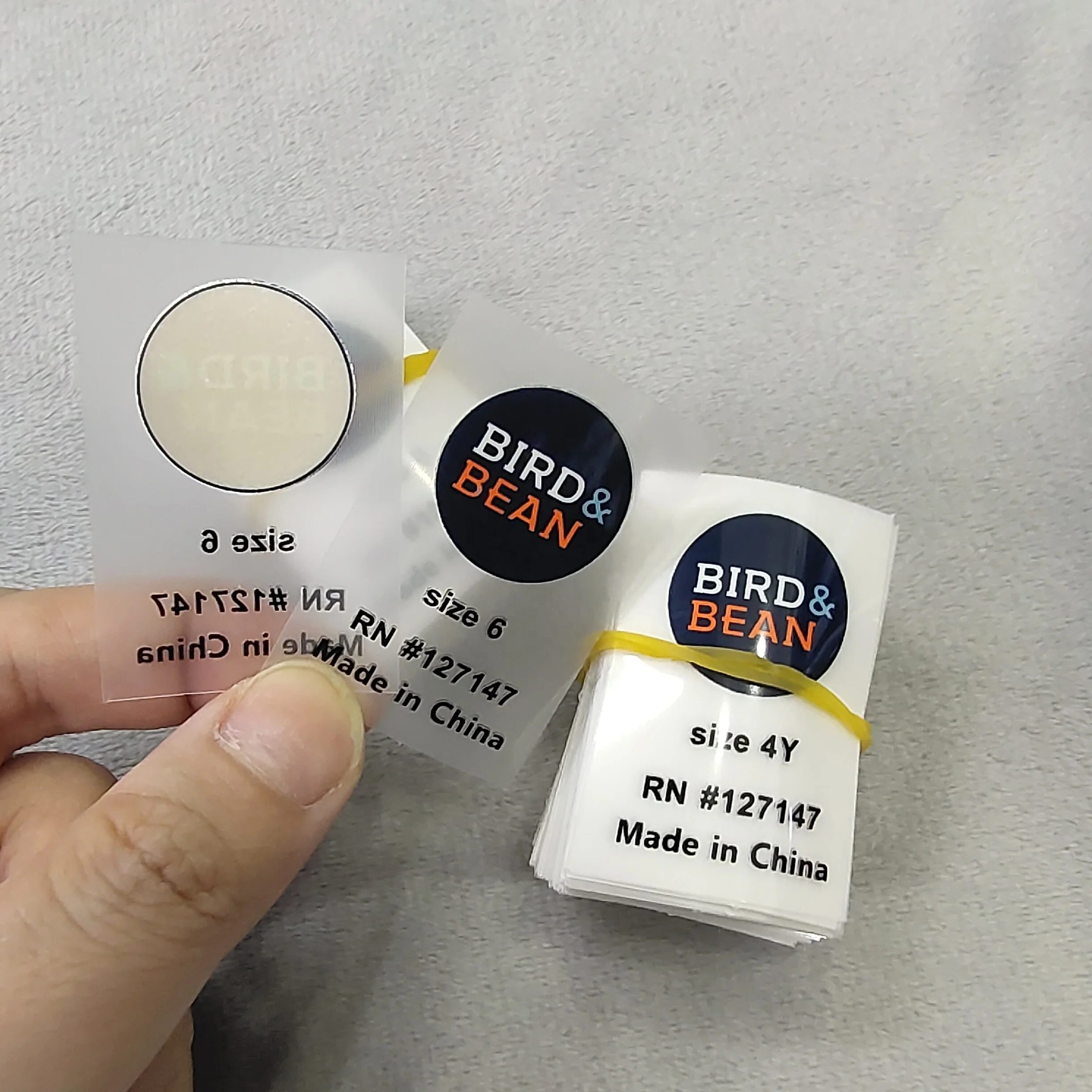 Custom Your Logo Printed Label Heat Transfer Garment  Labels Iron On Clothing Washable Collar Label Shirt Tags